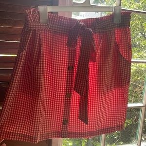 COTTAGECORE RED GINGHAM SKIRT 1X